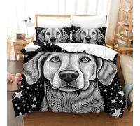 Golden Retriever Dog Juego De Ropa De Cama con Impresión En 3D 3 Piezas, Juego De Funda para Edredón con Cremallera, Microfibra Suave Funda Nordica con Fundas De Almohada King（220x240cm）