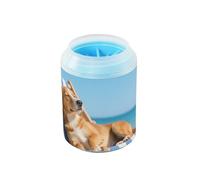 Golden Retriever Dog on The Beach - Cepillo de silicona suave reutilizable para mascotas, suministros y accesorios para perros pequeños, medianos y grandes y gatos