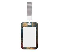 Golden Retriever Dog On The Windowsill - Soporte para tarjetas de identificación deslizante, plástico duro, protector de etiqueta de nombre para enfermeras y oficina