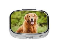 Golden Retriever Dog - Pastillero con 2 compartimentos, organizador portátil
