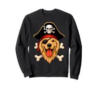 Golden Retriever Dog Pirata Jolly Roger Bandera Halloween Sudadera