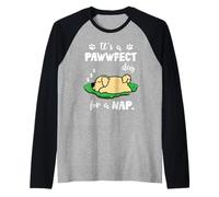 Golden Retriever Dog Sleep It's A Pawwfect Day For A Nap Camiseta Manga Raglan