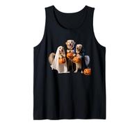 Golden Retriever Dog Truco o Trato Diseño Familiar de Halloween Camiseta sin Mangas