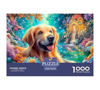 Golden Retriever en la Vibrante Tierra de Las Hadas submarinas Puzzle De 1000 Piezas Lindo Perro Mascota Cartón Reciclado, Excelente Regalo para Todas Las Edades 70x50cm/1000pcs