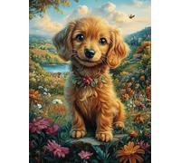 Golden Retriever en las flores Rompecabezas 1000 Piezas Cartón Para Niños Mayores 14 Años Animales y plantas fantásticos Entretenimiento Casa Terapia Relajación Ocio Doméstico Detalle Único Original 1