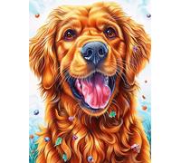 Golden Retriever en Las Flores Rompecabezas 300 Piezas Cartón para Toda La Familia Cuentos de Hadas de Animales y Plantas Tiempo Libre Entretenimiento Sin Pantalla 300