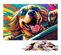 Golden Retriever Feliz - Rompecabezas de cartón para Adultos 1000 Piezas, desafiante Juego para Adolescentes, diversión Familiar, 26x38cm/10,23x14,96 Pulgadas
