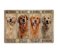 Golden Retriever - Felpudo para puerta con texto en inglés "Be Strong Brave Humilde", regalos para los amantes de los perros, alfombrillas antideslizantes divertidas, para baño, cocina, porche,
