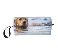 Golden Retriever Flotante Perros Mascotas Labrador, Bolsa de Maquillaje Bolsa de cosméticos Bolsa de artículos de tocador de Viaje portátil Bolsa de Maquillaje