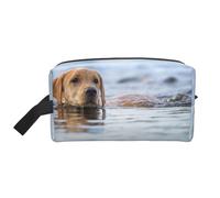 Golden Retriever Flotante Perros Mascotas Labrador, Bolsa de Maquillaje Bolsa de cosméticos Bolsa de artículos de tocador de Viaje portátil Organizador de Bolsa de Maquillaje