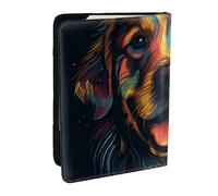 Golden Retriever - Funda organizadora para pasaporte con estampado vectorial, de piel sintética, para viajes, para hombres y mujeres, 6.5 pulgadas, Black, Talla única