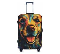 Golden Retriever - Funda protectora elástica para maleta, diseño de vector colorido, antiarañazos, Black, M