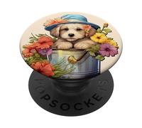 Golden Retriever Graphic For Spring and Women Cute Dog Lover PopSockets PopGrip Adhesivo