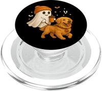 Golden Retriever Halloween Ghost Walking Golden Dog PopSockets PopGrip para MagSafe