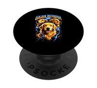 Golden Retriever Heavy Metal Rocker Angry Music Concierto Punk PopSockets PopGrip Adhesivo