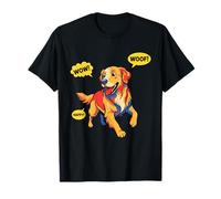 Golden Retriever Ilustración cómica de Arte Pop Camiseta