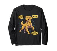 Golden Retriever Ilustración cómica de Arte Pop Manga Larga