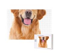 Golden Retriever Impreso,Rompecabezas de Madera de 300 Piezas, Juego Familiar, Rompecabezas para Adultos, Adolescentes, decoración del hogar