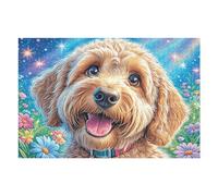 Golden Retriever in Flower Field Puzzle 1000 Piezas EduGatoivo 3D Familiar Premium Rompecabezas para Familia Desafío Intelectual DIY Creativo Decoración Hogar 1000 PCS