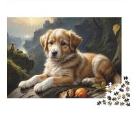 Golden Retriever Landscape Puzzle Imposible,desafío para Adultos Juego Educativo 1000 Piezas Obra De Arte De Juego De para Adultos, Regalos A Partir De 14 Años 38x26cm/1000pcs