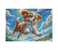 Golden Retriever Lindo de Playa Puzzle 300 Piezas Educativo Construir Animal Pet Doll Rompecabezas 3D para Familia Maquetas Educativas Desafío Intelectual Decoración Hogar 300 PCS