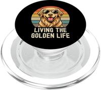 Golden Retriever Living Golden Life Retro Vintage - Camiseta para Perro PopSockets PopGrip para MagSafe
