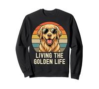 Golden Retriever Living Golden Life Retro Vintage - Camiseta para Perro Sudadera