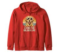 Golden Retriever Living Golden Life Retro Vintage - Camiseta para Perro Sudadera con Capucha