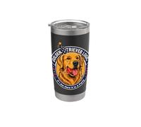 Golden Retriever Lógica Si Estoy Aquí Es Una Fiesta Vaso térmico de acero inoxidable de doble pared