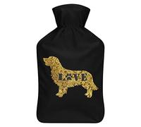 Golden Retriever Love Dog Paw - Botella de agua de goma con cubierta de felpa suave, bolsa de agua caliente para invierno, manos y pies, protección contra el frío, 1000 ml