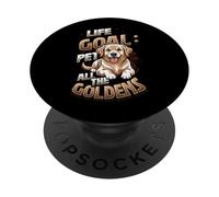 Golden Retriever Lover Life Goal Pet All The Goldens Dog PopSockets PopGrip Adhesivo
