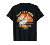 Golden Retriever Mamá Retro Puesta de Sol Divertido Perro Día de la Camiseta