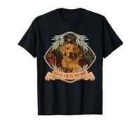 Golden Retriever Mamá Vintage William Morris Estilo Camiseta