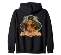 Golden Retriever Mamá Vintage William Morris Estilo Sudadera con Capucha