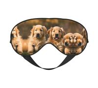 Golden Retriever - Máscara de dormir de seda sintética para perros, cachorros, mascotas, relajación, con correa elástica ajustable, ideal para viajes y sueño profundo