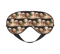 Golden Retriever - Máscara de ojos suave con estampado de perros, cachorros, mascotas, funda reversible para viajes, correa ajustable, oscurecimiento para dormir