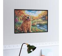 Golden Retriever Mignon Puzzle 300 Piezas Obra De Arte Premium Faune paysagère rêveuse Rompecabezas Familiar para Adultos Aliviar Estrés Decoración Hogar Moderno 300 PCS