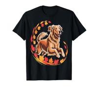 Golden Retriever Otoño Otoño Perro Amante Hojas De Camiseta