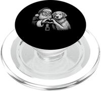 Golden Retriever Papá Noel Corazón Forma Navidad Perro Amante PopSockets PopGrip para MagSafe