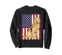 Golden Retriever Perro American Flag Amantes para Hombres Mujeres Niños Sudadera