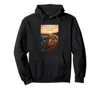 Golden Retriever Perro Camino Abierto Modo Viaje Atardecer Sudadera con Capucha