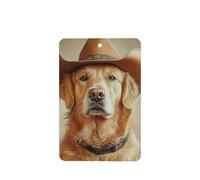 Golden Retriever Perro con sombrero de vaquero Ambientadores para coche, 4 unidades, tarjetas perfumadas colgantes, tarjetas perfumadas para coche, tabletas de aromaterapia