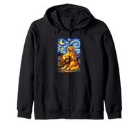 Golden Retriever Playing Guitar Whimsical Art Music Camping Sudadera con Capucha