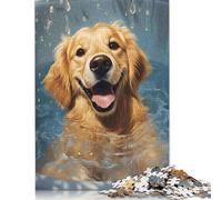 Golden Retriever Pool Dog Puzzle Imposible,desafío for Adults Juego Educativo 1000 Piezas Obra De Arte De Juego De para Adultos, Regalos A Partir De 14 Años 1000pcs (75x50cm)