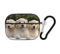 Golden Retriever Puppies AirPods Pro - Funda protectora rígida de policarbonato con llavero y anillo para AirPods Pro de 2ª generación, para mujeres y hombres, fácil de abrir, protección contra caídas