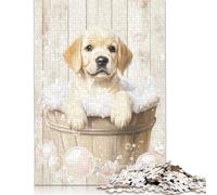 Golden Retriever Puppy Bath Puzzles Imposible,desafío for Adults Entretenimiento Creativo 1000 Piezas Obra De Arte De Juego De para Adultos Y Niños 1000pcs (40x28cm)