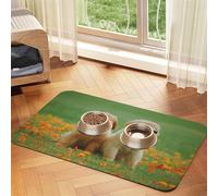 Golden Retriever Puppy Dog,Waterproof Pet Feeding Mat,PU Leather Placemats for Cat Dog Water Bowl,Food Mats,30x45cm