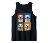 Golden Retriever Puppy Pop Art Expressions Retrato Camiseta sin Mangas