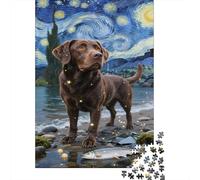 Golden Retriever Puzzle Adulte 1000 Teile Jeu Éducatif Jouets Défi Artisanat Cadeau Famille Décor À La Maison Adultes & Enfants Des 14 ANS 1000pcs (75x50cm)