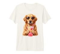 Golden Retriever Refresher Pink Lemonade Summer Amante del Perro Camiseta Premium